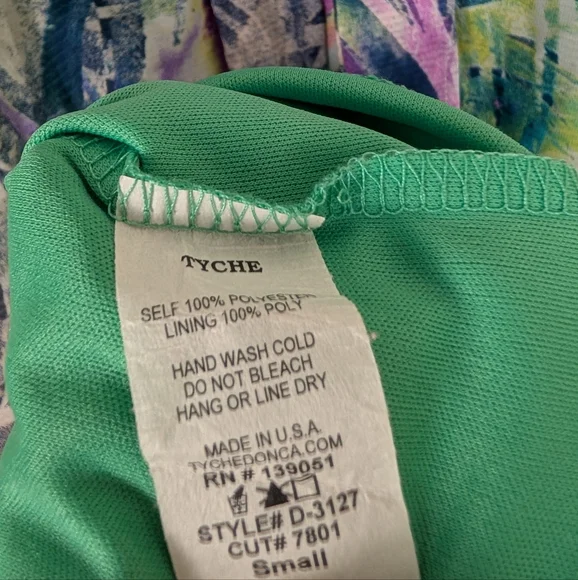 Tyche Watercolor Floral Keyhole Tied Mock Neck Mini Dress NWOT! - Picture 5 of 7